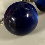 Vintage Screw back Blue Glass Dome Earrings Women Accessory Classic Work Casual Photo 6