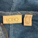 LOGO By Lori Goldstein Blue Ruffle Hem Zip Hoodie Size L Photo 1