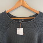 Shannon Passero Black Chunky Scoop Neck 100% Cotton Sweater Size Large NWT Photo 4
