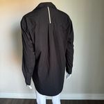 Ellen Tracy  Tape Trim Poplin Oversized Black Blouse Size S Photo 4