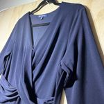 Brooks Brothers  Women’s Navy Twist Front Fit & Flare Dress Size L Long Sleeve Photo 3