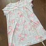Laura Ashley  Floral Sleep Shirt size M Shabby Chic Cottagecore Blue/Pink Photo 3