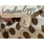 Indulge Maxi Dress Brown and Cream Dot V-Neck Open Back Size L Large Photo 4