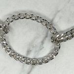 Silver Tone Open Circle Hoop Metal Chain Link Belt Y2K Festival ✨ Photo 3