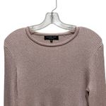 Rachel Roy Collection Metallic Ribbed Knit Sweater Pink Women’s Size XL Photo 3
