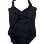 MiracleSuit VTG Swimsuit Womens 12 Black One Piece Halter Padded Retro 90s Y2K Photo 0