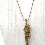 Antique Koi fish pendant, Art Deco 1930s Gold Photo 2