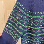 Talbots  Blue Green Jeweled Crystal Embellished Sweater L Petite Lambswool Blend Photo 6
