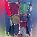 Allison Daley  knitted Hippie Patchwork Long Sleeve Granny Cardigan Sweater|Sz:2x Photo 1