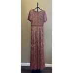 Mac Duggal EMBELLISHED V NECK BUTTERFLY SLEEVE COLUMN GOWN IN COPPER 5538 SIZE 8 Photo 4
