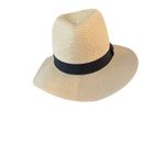 Swiss Tech Performance Paper Straw Hat Wide Brim One Size Black Ribbon Trim NWOT Photo 1