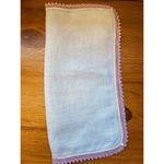 Vintage‎ White Hanky With Pretty Pink Crocheted Trim 12" Square Photo 2