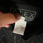 Alex Evenings  black‎ shimmer lame zipper jacket sz Small Photo 3