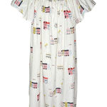 The Tiny Tassel Rainbow Row Dress Size XXL 2X Artsy 100% Cotton Flutter Sleeve Photo 0