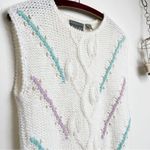 Vintage Vine Pullover Knit Sweater Vest White Size M Photo 5