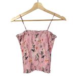 Gianni Bini NEW Stacey Pink Floral Smocked Cami Tank Top XS Photo 3