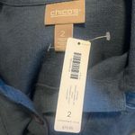 Chico's  Colonial Coast Blue Linen Blend Shaped Solid Denim Jacket NWT Size Large Photo 2