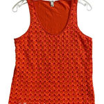 J.Crew J. Crew Women's Orange Crush Eyelet Dot Lace Sleeveless Tank Top Size S Photo 0