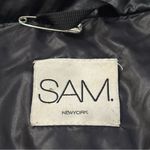 SAM. Women’s XS Black Infinity Fur Trim Hooded Belted 3/4 Length Puffer Jacket Photo 7