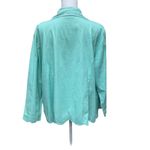 Quacker Factory Green Blazer Jacket 2XL Cotton Blend Long Sleeve Women's Top Green Size XXL Photo 5
