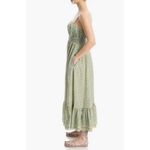Max Studio 💕 Smocked Empire Waist Maxi Dress Light Green Floral Tile Medium NWT Photo 2