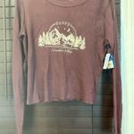 Altar'd State Burgundy Long Sleeve Tee with Mountain Graphic size XL Photo 0