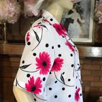 Tan Jay VINTAGE 1990'S PINK, BLACK & WHITE FLORAL PRINT BUTTON DOWN (8) Photo 6