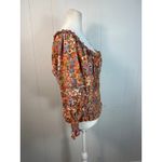 HOUSE OF HARLOW 1960 Ruffle Square Neck Smocked Top. Size L Orange Size L Photo 3