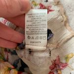 Staccato Floral Print Blouse Womens Size Small Tan Roll Tab Sleeve V-Neck Top Photo 5