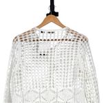 Jeanne pierre  White Open Knit Cardigan size Medium NWT Button Photo 6