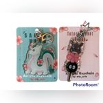 Handmade NWT New Totoro Soot Sprite Dango and Haku acrylic resin glitter keychain set 2 Photo 0