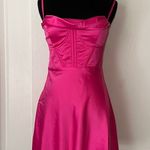 Princess Polly  SPOTLIGHT PINK SATIN MINI DRESS Photo 0