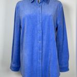 appleseed's Appleseed’s Soft Periwinkle Velour Big Shirt Women’s Size Petite Medium Photo 1