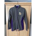 NFL Minnesota Vikings Team Apparel Fleece Jacket Full Zip Womens Size Small Gray Purple Photo 4