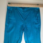 J Jill Linen Stretch Pants Medium Blue Ankle Pull On Travel Resort Lightweight Photo 8