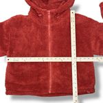 PINK - Victoria's Secret Pink Victoria’s Secret Funnel Neck Cropped Teddy Hoodie Jacket Rust Orange Small Photo 12