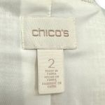 Chico's  | Size 2 | Cream Textured Gold Embellished Long Sleeve Open Front Jacket Photo 1