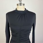 Rachel Parcell Ruched Fitted Top in Black Photo 3