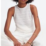 Madewell  Crochet Knit Cutaway Tank Cropped Lighthouse Cotton Blend Cream XS NWT Photo 0