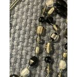 Lane Bryant necklace black clear glass beads long Photo 2