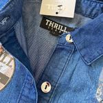 Thrill Jeans Acid Washed Denim Shirt Dress Women's Large Blue Photo 8