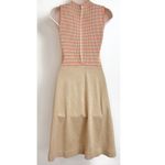 Howard Wolf Vintage Striped Sleeveless Knit Knee Length Dress Tan Orange Size 4 Photo 1
