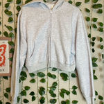 SKIMS New with tags women’s  fleece cropped zip up hoodie XL heather grey Photo 0