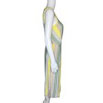 Lou & grey Dress Women Small Gray Yellow Striped Jersey Knit Midi Office Casual Photo 1