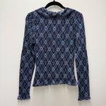 Free People Caught A Feeling Cardi Blouse Top, Blue | Size Small Photo 6