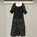 ZARA Penney Rouched black floral off the shoulder Midi dress size Medium Photo 1