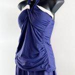 Anne cole Two Piece Twist Front Halter Tankini Skirt Bikini Set Blue M / L Photo 6