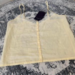 Brandy Melville NWT Pastel Yellow Lace Button Up Cami - OS Photo 1