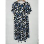 LuLaRoe  Disney Carly Midi T-Shirt Dress Mickey Mouse Size Medium Hi Lo Blue Photo 3
