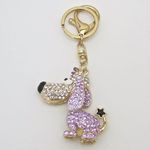 Source Unknown Cute Fashion Dog Keychain with Long Ears and Violet Rhinestones Bag Charm Photo 2